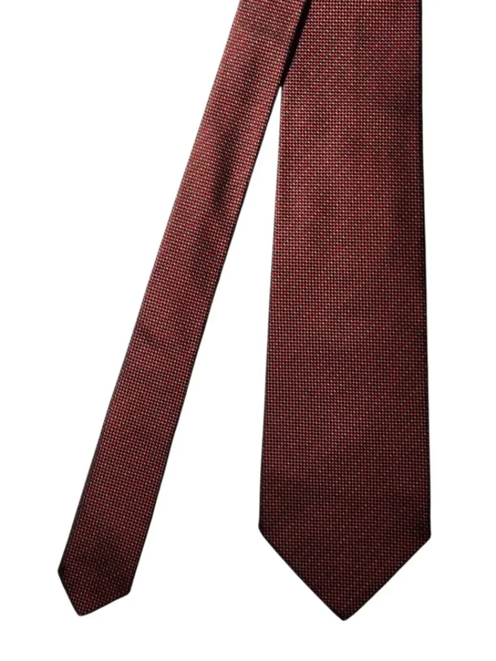Charvet Place Vendome Necktie Tie Red Brown Yellow Black Silk Made in France